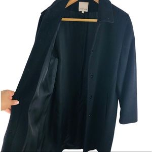 ANNE KLEIN Black Wool Coat Size 14